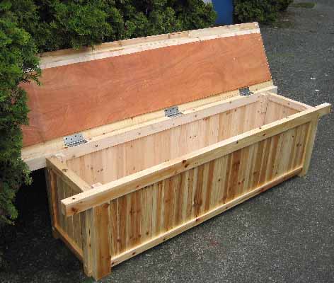 Wood Storage Bench Seat