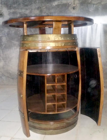 Wine Barrel Bar Table