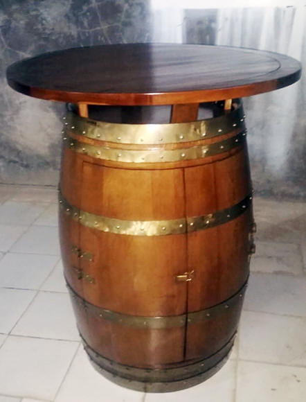 Wine Barrel Bar Table