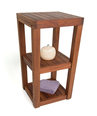 Teak Shower Floor Caddy