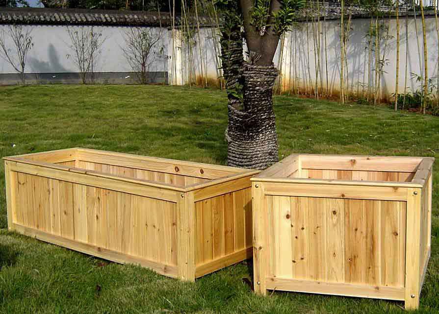 Wood Planter Container, Large Wooden Pots For Trees